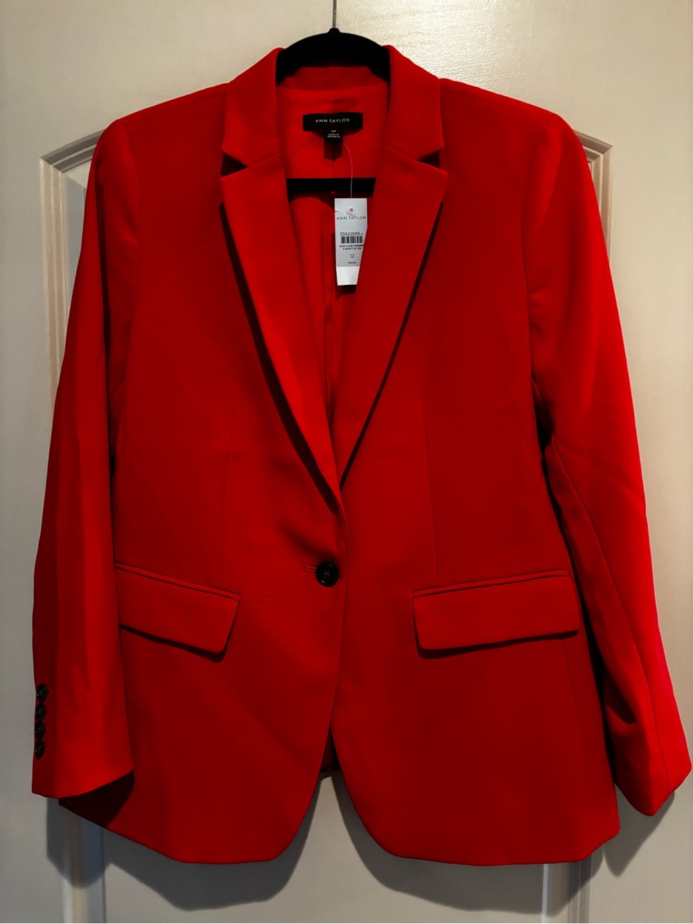 Ann Taylor NWT Red Blazer Single Breasted Lined 12P